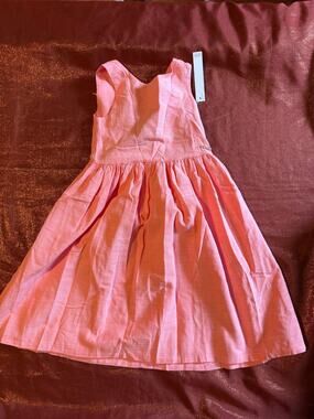Girls Dress Size 5 Coral Pink Sleeveless Full Skirt Lined Cotton Rayon Party